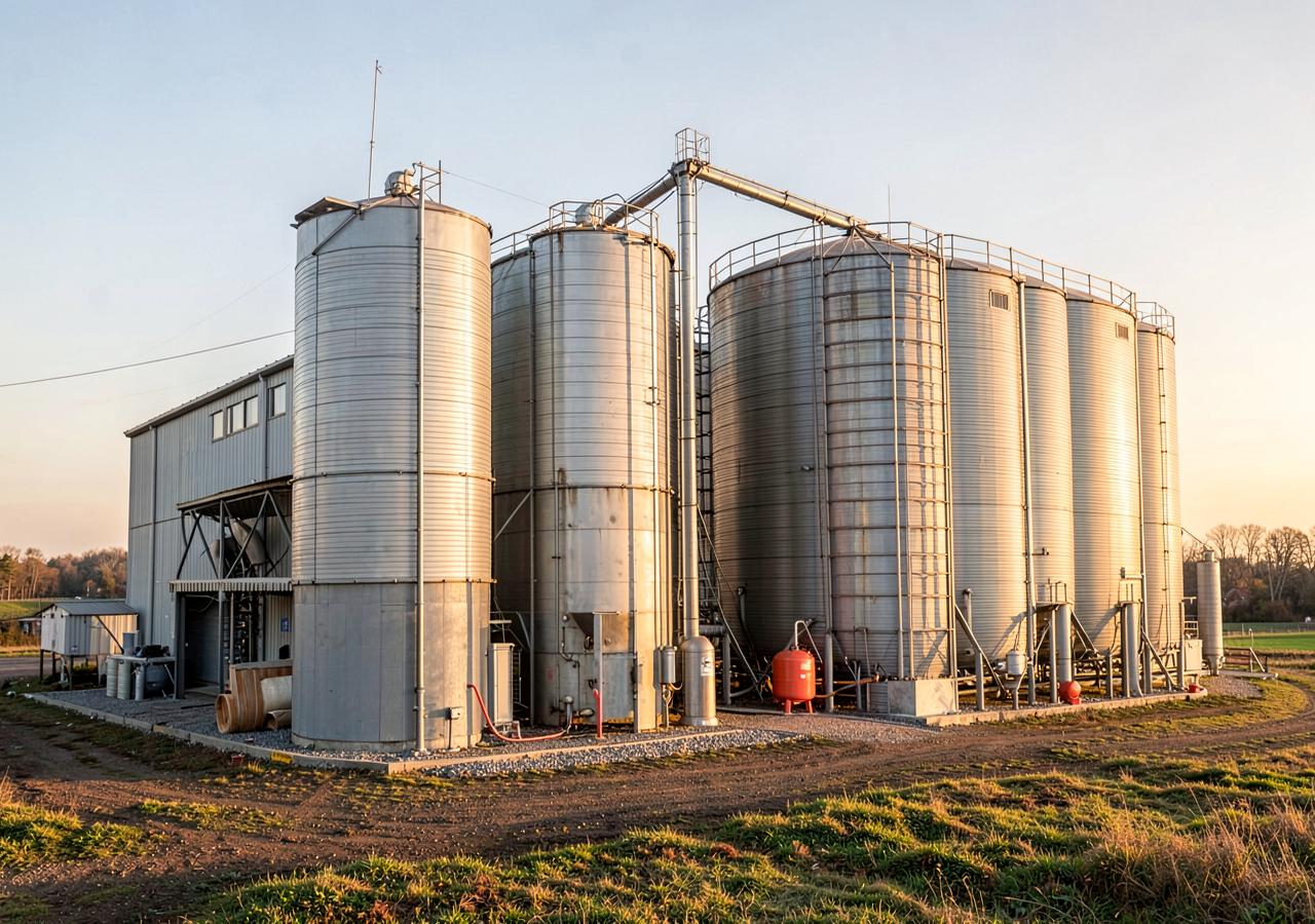 Grain drying facility served by propane supply